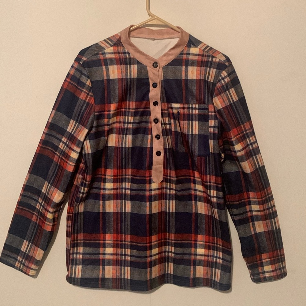 Plaid Long Sleeve Plaid Tunic Top